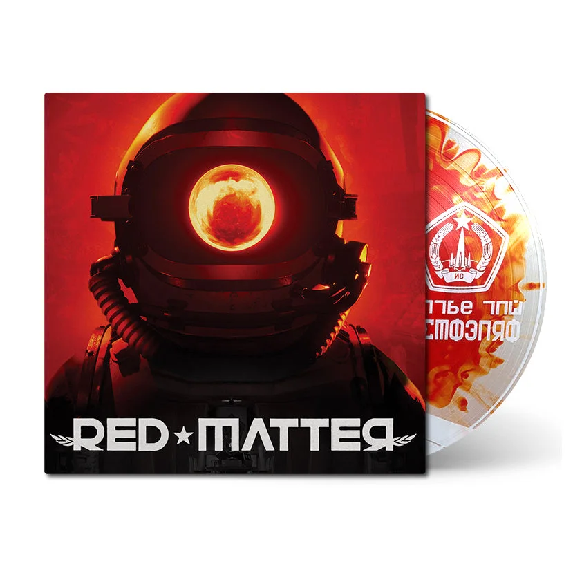 Red Matter soundtrack vinyl edition with the album cover and amber record
